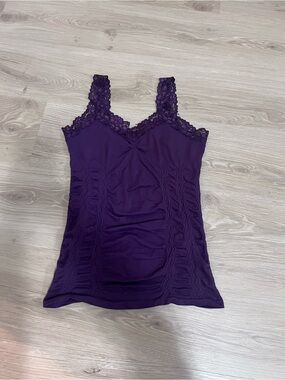 Purple Lace-Trim Women's Camisole Tank Top